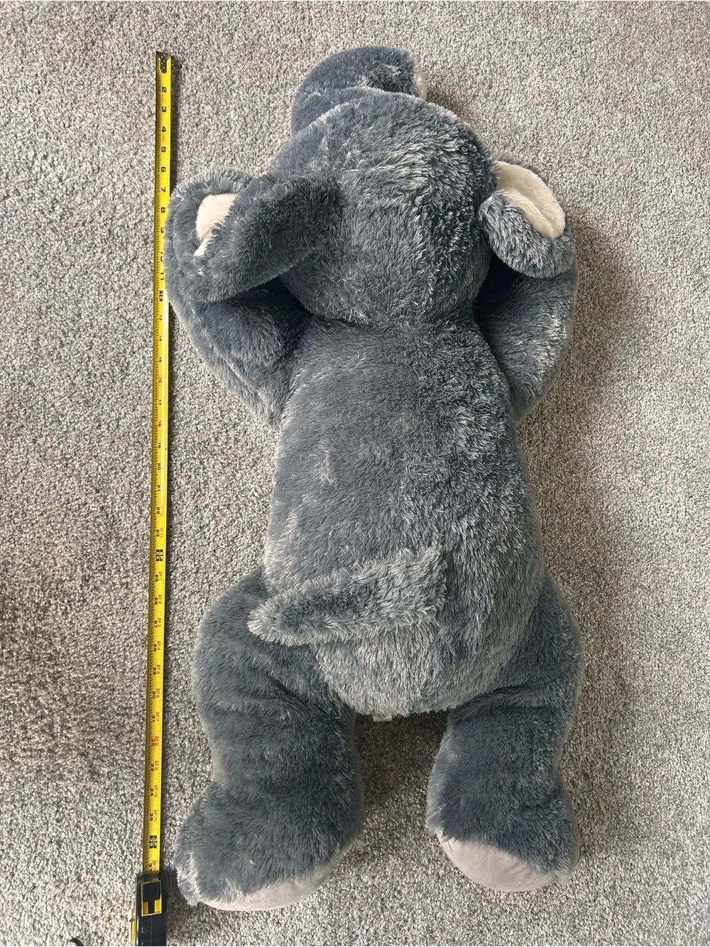 3 Foot Gray Plush Elephant Decorative Pillow Buddy